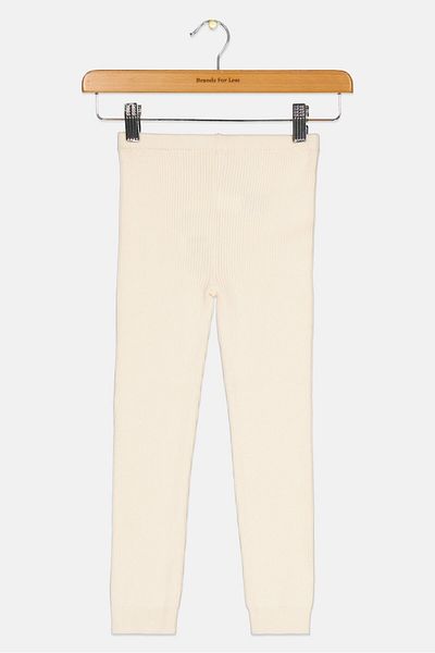 GAP Kids Girl Ribbed Pull On Leggings, Cream