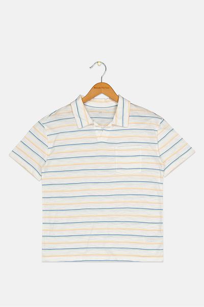 GAP Kids Boy Splite Neck Short Stripe Polo Shirts, Multicolor