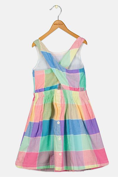 GAP Kids Girl Checkered Dress, Multicolor
