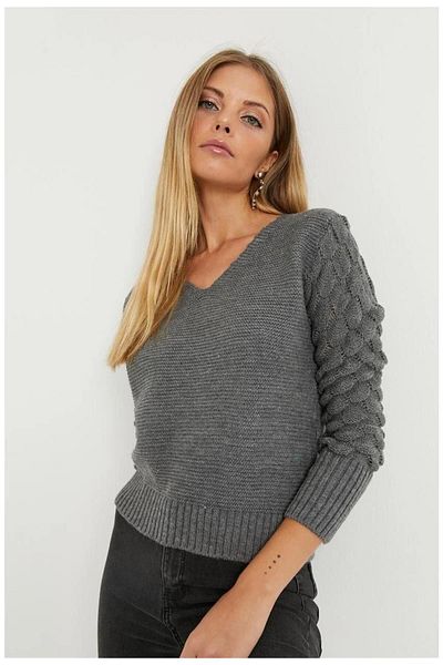 NEW LAVİVA Women's Anthracite Knitwear - 700-K5837