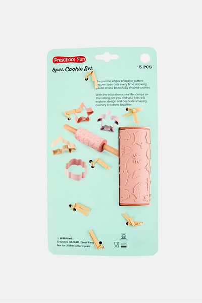 Preschool Fun 5 Pieces Cookie Set, Pink