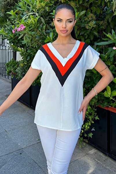 NEW LAVİVA Women's Ecru T-Shirt - 700-2850