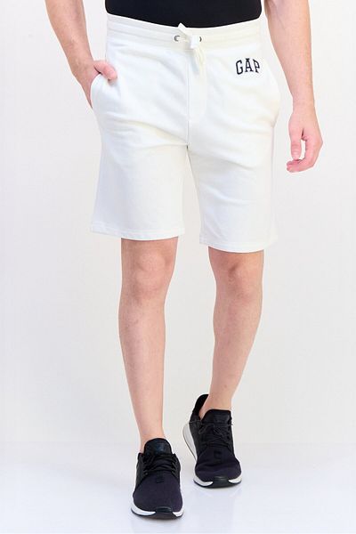 GAP Men Embroidered Logo Basic Shorts, White