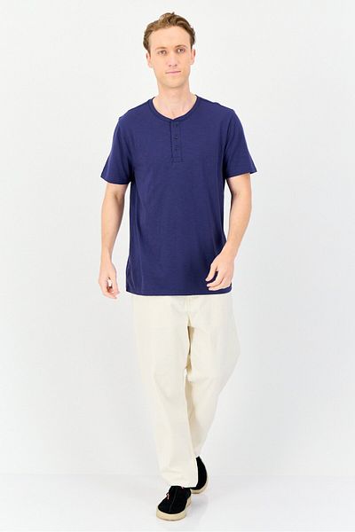 GAP Men Crew Neck Short Sleeves Plain T-Shirt, Navy