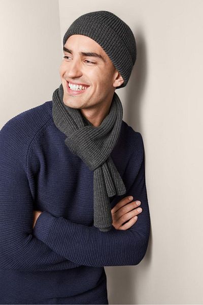Tchibo Men Knitted Beanie, Charcoal