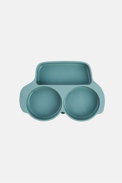 Preschool Fun 2 Pieces Silicone Baby Feeding Set, Grey