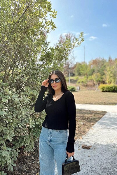 NEW LAVİVA Women's Black Blouse - 700-K7528