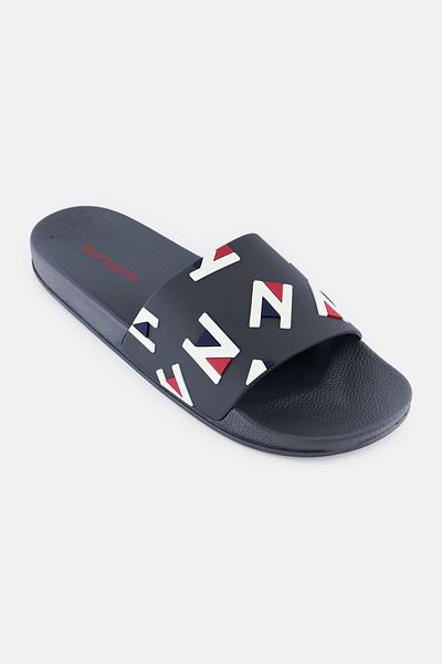 Nordland Men Brand Logo Slip On Slides, Dark Grey