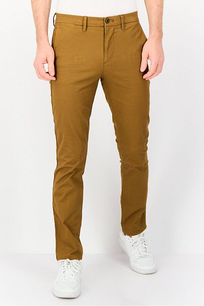 GAP Men Regular Fit Plain Skinny Pants, Brown