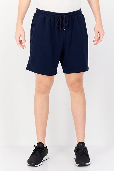 GAP Men Solid Drawstring Basic Shorts, Navy Blue