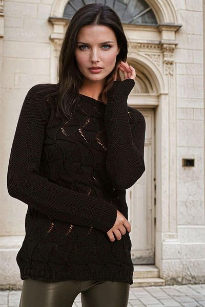 NEW LAVİVA Women's Black Sweater - 700-Tr1021