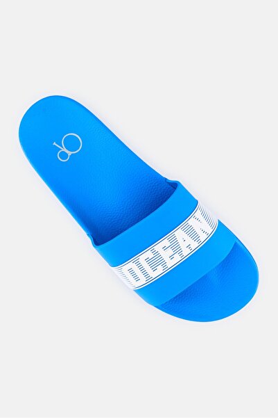 Ocean Pacific Men Brand Logo Slip On Slides, Blue