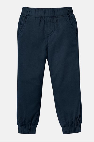 Tchibo Kids Girl Solid Pull On Pants, Navy Blue