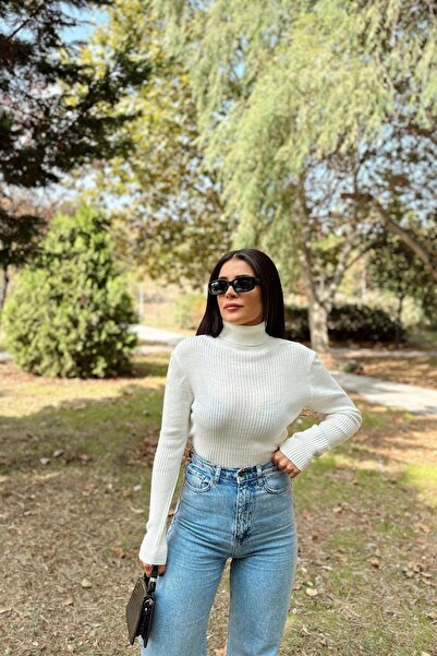 NEW LAVİVA Women's Ecru Knitwear - 700-K7524