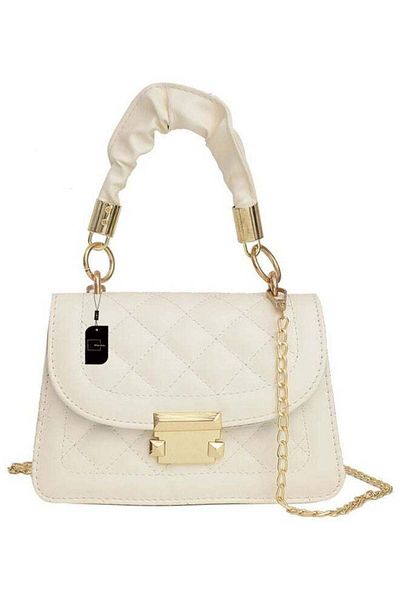 Generic Sharpdo Fashion Rhombus Textured Satchel White