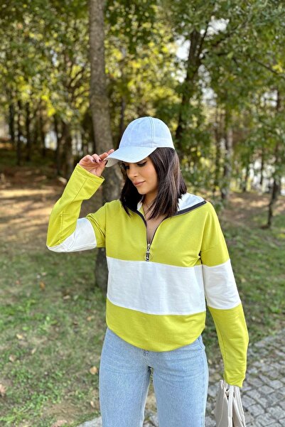 NEW LAVİVA Women's Green Sweatshirt - 700-3471