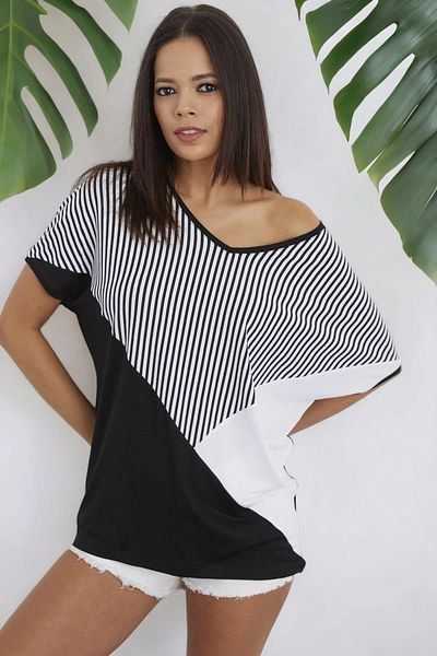NEW LAVİVA Tricou negru pentru femei - 700-K6218