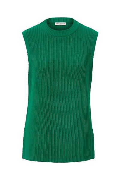 Tchibo Women Round Neck Sleeveless Knit Tank Top, Green