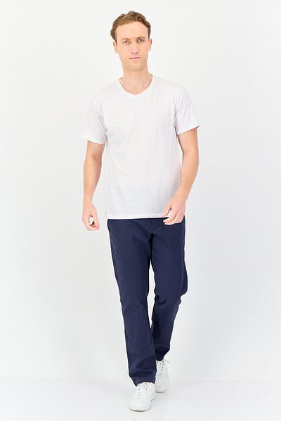 GAP Men Regular Fit Solid Straight Leg Pants, Vintage Blue