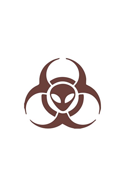 Reysa Tasarım ملصق سيارة بيولوجي مخيف من الفضاء مقاس 17 × 17 سم بني