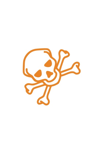 Reysa Tasarım ملصق سيارة على شكل رأس هيكل عظمي مقاس 17 × 17 سم برتقالي