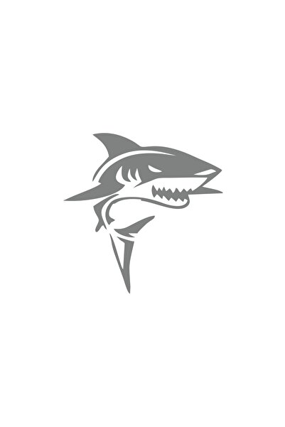Reysa Tasarım ملصق سيارة Angry Shark مقاس 17x17 سم باللون الرمادي