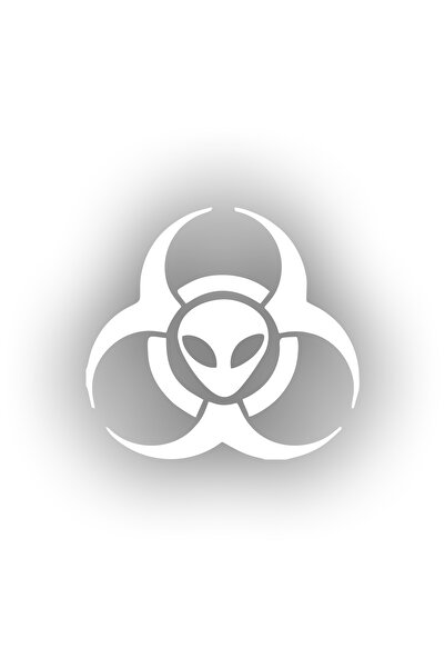 Reysa Tasarım ملصق سيارة بيولوجي مخيف من الفضاء مقاس 17 × 17 سم باللون الأبيض