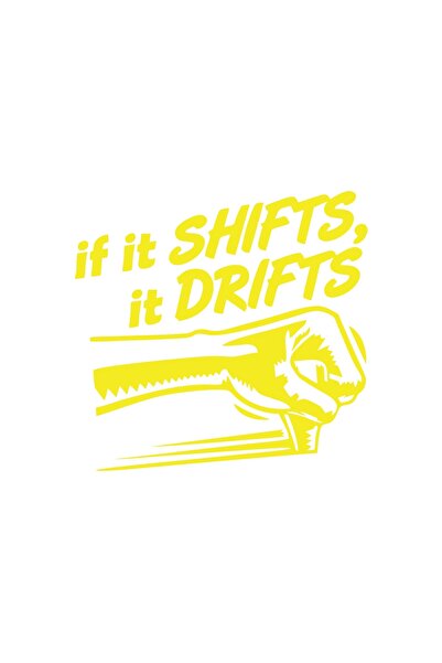 Reysa Tasarım ملصق سيارة If It Shifts It Drifts مقاس 17x17 سم أصفر
