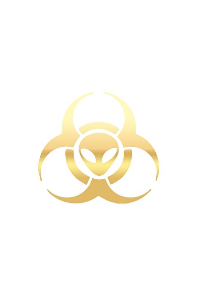 Reysa Tasarım ملصق سيارة بيولوجي مخيف من الفضاء مقاس 17 × 17 سم ذهبي