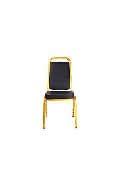 Generic Micasa Non Marring Floor Glides Durable Iron Banquet Chair with Gold Frame Black