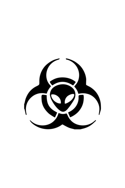 Reysa Tasarım ملصق سيارة بيولوجي مخيف من الفضاء مقاس 17 × 17 سم باللون الأسود