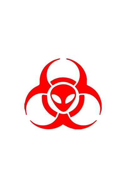 Reysa Tasarım ملصق سيارة بيولوجي مهدد بالفضائيات مقاس 17x17 سم باللون الأحمر