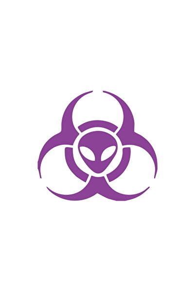 Reysa Tasarım ملصق سيارة بيولوجي مخيف من الفضاء مقاس 17 × 17 سم باللون الأرجواني