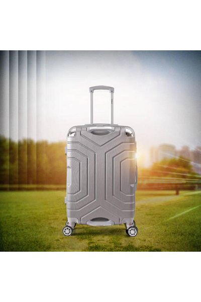 Generic STARGOLD 3-Piece ABS Silver Luggage Set with Lock and 360° Spinner Wheels
