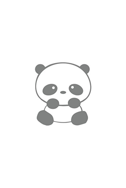 Reysa Tasarım ملصق سيارة باندا لطيف مقاس 17 × 17 سم باللون الرمادي