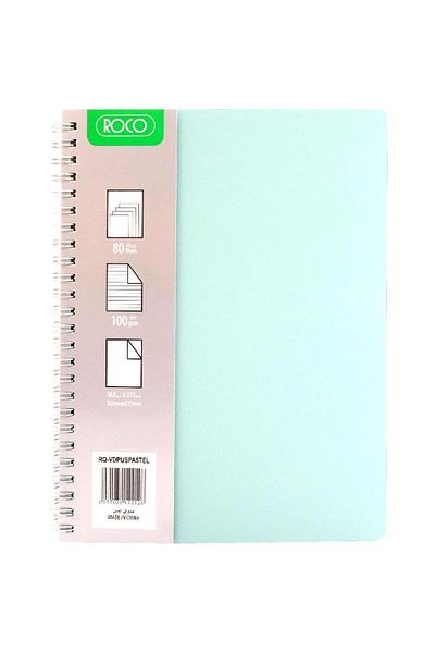 Roco Premium Leatherette Notebook, 80 Sheets, Lined, 16.3 x 21.5 cm – Teal