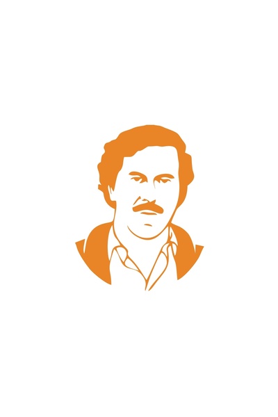 Reysa Tasarım ملصق سيارة بابلو إسكوبار سيلويت مقاس 17 × 17 سم برتقالي