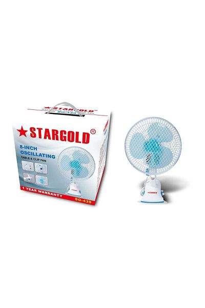 Generic STARGOLD 2-Speed Electric Travel Fan with 20W Motor, ABS Body, and PP Blades & Efficient Cooling