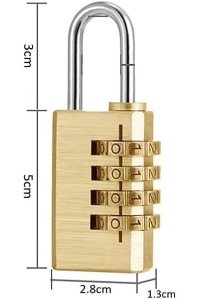 Other Coded Lock Combination Padlock Resettable 4-Digit Password (80 x 28 x 13 mm)