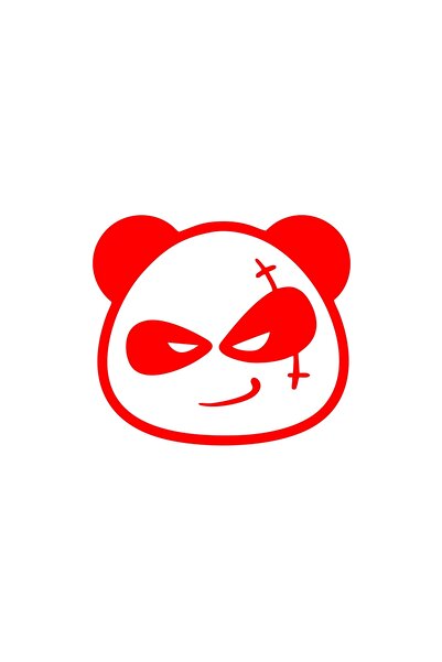 Reysa Tasarım ملصق سيارة سيرنر باندا مقاس 17×17 سم باللون الأحمر