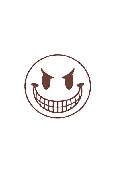 Reysa Tasarım Smiling Face Car Sticker 17X17 cm Brown
