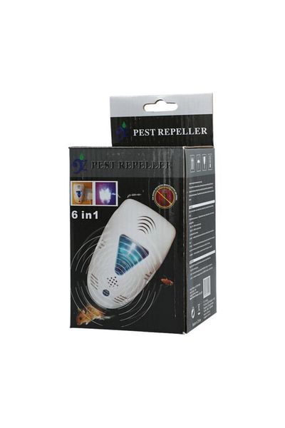 Generic OZ 6-in-1 Easy to Operate Cordless and Shock Proof Electric Pest Repeller White