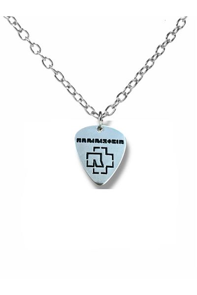 Herşey Nota Rammstein Industrial Metal Band Pen-Shaped Double-Sided Rock Sign Unisex Metal Necklace
