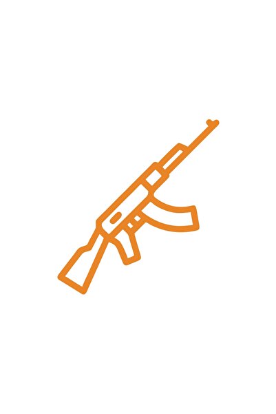 Reysa Tasarım ملصق سيارة AK47 مقاس 17x17 سم برتقالي