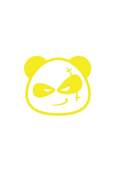 Reysa Tasarım ملصق سيارة سيرنر باندا مقاس 17x17 سم أصفر