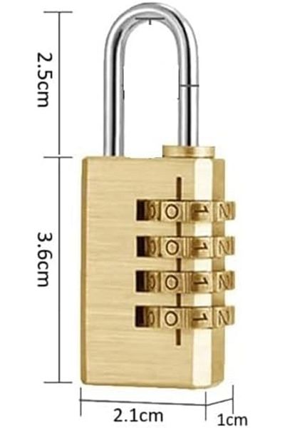 Other Coded Lock Combination Padlock Resettable 4-Digit Password (61 x 21 x 10 mm)