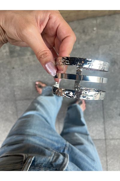 Hoop jewelery Silver Color Three Row Pazu Bracelet