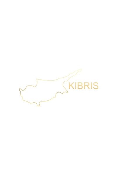 Reysa Tasarım ملصق سيارة خريطة قبرص مقاس 17x17 سم ذهبي