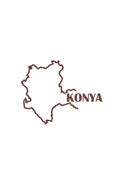 Reysa Tasarım ملصق سيارة خريطة كونيا مقاس 17x17 سم بني