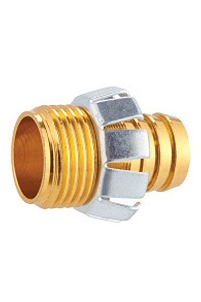 ACE Metal Male Clinch Hose Mender Clamp Bronze and Silver 3/4inch